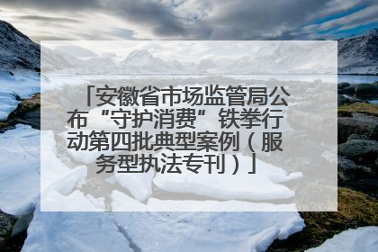 安徽省市场监管局公布“守护消费”铁拳行动第四批典型案例（服务型执法专刊）